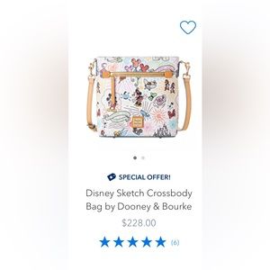 NWOT Dooney & Bourke Disney Sketch Crossbody Purse